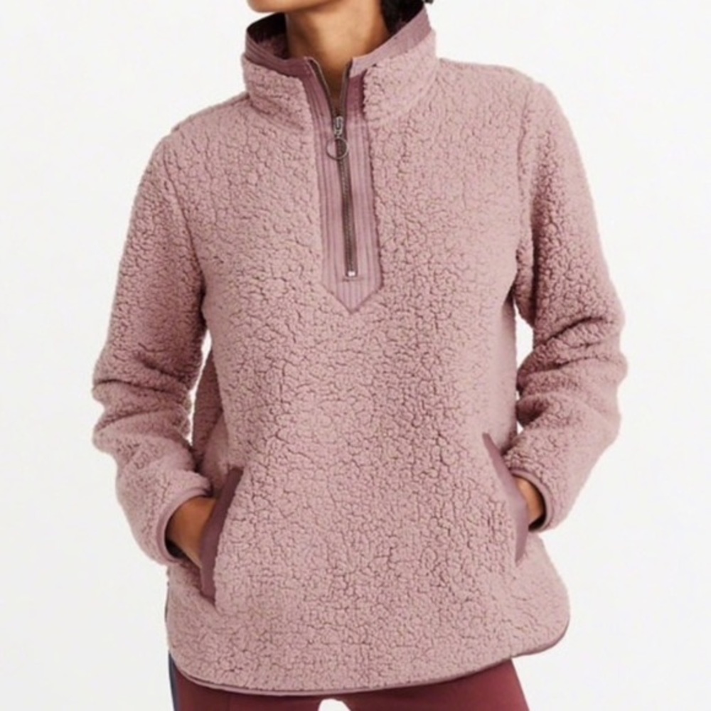 Abercrombie & Fitch Sherpa Half Zip Pullover in Muave